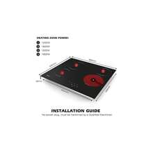 GIONIEN Ceramic Hob 60cm Electric Cooktop Burner Built In Black Glass Cooker With 4 Cooking Zones GCE460TC - Black1 - View 5