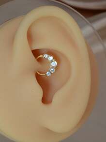 1 PIEZA Aros pequeños con baño de oro de 18K, cristal y estilo punk para mujer y hombre, para cartílago, hélix, trago, aro de nariz, septo, piercing y joyería corporal