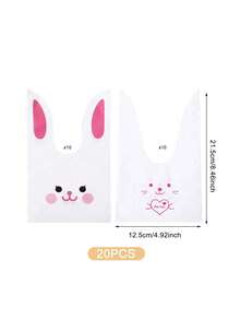 20PCS Easter Theme Cute Cartoon Jewelry Candy Biscuits Storage Gift Bags Baking Stickers Gift Packaging Bags - Multicolor - View 5