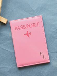 Takeoak 1 pièce Couverture de passeport personnalisée en or avec initiales, porte-passeport monogramme or personnalisé, accessoires de voyage personnalisés, cadeau de voyage fait main minimal pour documents et cartes pour amis et famille