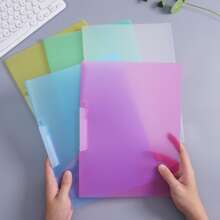 1pc A4 Size Snap Clip Swing Binder, Minimalist PP Material Waterproof & High Transparency, Suitable For Student Study And Office File Organization,Back To School,School Supplies