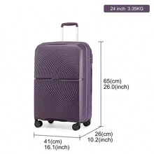 British Traveller Maleta con ruedas y candado con contraseña TSA, carcasa rígida de PP ligera, maleta de trolley de 20"/24"/28", ideal para viajes de negocios, vacaciones, equipaje de mano y facturado, para hombres y mujeres, juego de maletas de viaje resistentes