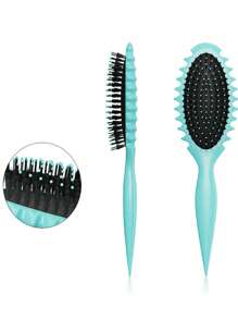 新款卷发定型刷，气垫美发梳卷发刷，野猪鬃毛发刷造型刷，卷发刷，适合各种风格和所有女士风格的卷发和所有女士风格的卷发，女士情人节礼物生日男朋友女朋友 - 彩色 - 查看 4