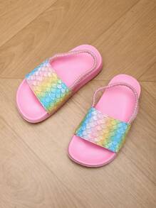 Kids Foam Slippers, Lightweight Anti-Slip Soft Bottom Cute Casual Wear, Slip-On Quick-Drying Strap For Boys & Girls - Mauve Purple - View 6