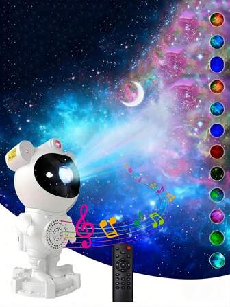 1 个宇航员系列投影仪夜灯，可连接蓝牙，带遥控器+USB 电源，星空星云星系投影仪，浪漫投影天花板，适用于日常、节日装饰卧室、办公室、游戏室、酒吧迪斯科、露营野餐、生日派对婚礼派对灯等装饰氛围灯，是送给家人和朋友的最佳礼物（多种款式可供选择）