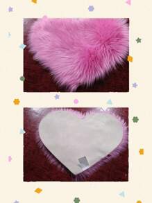 1 pieza Alfombra con forma de corazón de pelo alto y esponjoso, con pelo de 6 cm de largo, apta para sala de estar, comedor, dormitorio, habitación de adolescentes, guardería, disponible en múltiples colores y estilos