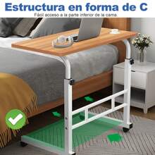 Ajustable Mesas Laterales Escritorio Mesa Auxiliar Mesa Para Jardín Soporte Para Laptop Pupitres Mesa Para Laptop Con Ruedas Y De Altura Ajustable - Granate - Ver 5