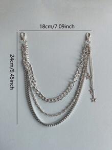 1pc Fashionable Minimalist Men's Pants Chain Accessory, Suitable For Jeans, Punk Hip-Hop Style Summer, School