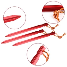 10 PCS Aluminium Canopy Tent Pegs Garden Outdoor Hiking Nail Stakes Heavy Duty - Red - View 5