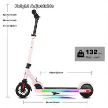 COBIZI Electric Scooter For Kids 6-14 Years 150W Motor 16 Km/H E-Scooter Adjustable Speed And Height Colourful Lights LED Display Foldable Electric Scooter For Kids Teens ﻿ ﻿ - 粉色 - 查看 5