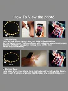 Customized Photo Projection Bracelet, Round Projection Photo Bracelet, Shimmering Projection Bracelet For Women, Photo Projection Bracelet With Flashing Chain, Customized Photo Bracelet, Mother's Memorial Gift, Projection Jewelry, Birthday Gift,School Supplies,Back To School,School Gift,For Office,For School,For Classroom,For Teacher Gifts,For University,For Colleague,For Dorm Rooms,For Teacher,For Boys And Girls,For Teenagers,Junior High School Students,Middle School Students,High School Senior High School Students,College Students,University Students,Freshman,Sophomore,Underclassmen,Black,Silver,Gold,Stylish,Colorful,Vintage,Simple,Unisex,Casual,Cuties,Custom,Personalized,Unique,Ideal Gifts For Him,Ideal Gifts For Her,Her,Boyfriend,Girlfriend,Dad,Mom,Family,Friends,For Anniversaries,For Birthdays,For Graduation,For Prom,For Party,Customized Fashion Photo Bracelets,Vintage Outfit