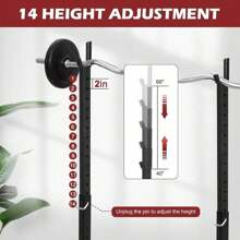 Pair Of Squat Rack, Bench Press Rack Adjustable 40"-66" Solid Steel Barbell Rack 550lb Load, Portable Dumbbell Racks Stands For Home Garage Gym, Weight Lifting Push Up Multi-Function
