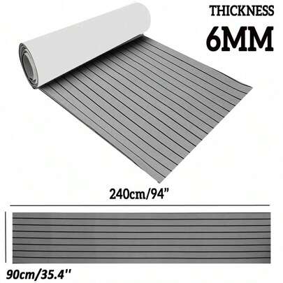 kangten 95x 35" EVA Foam RV Boat Marine Yacht Flooring Anti-Slip Mat Gray Decking Sheet Mat
