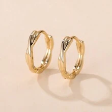 1 par de pendientes de aro y botón minimalistas y versátiles para mujer, aptos para uso diario