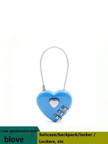 1 pièce Cadenas en fil d'acier en forme de cœur multicolore, mini cadenas de bagage de voyage, sac à dos, armoire de dortoir, tiroir, gym, petite boîte de rangement en fil d'acier en forme de cœur - Serrure d'amour multicolore - Voir 11