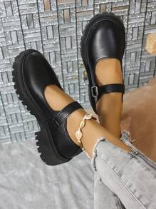 Women's Platform Thick Bottom Loafers, Spring & Autumn Fashion Casual New Colorblock Retro Chunky Heel Shoes With Bow, Comfortable Soft Bottom Mary Jane Flats, Suitable For Young Students, Campus Style, Office, Work