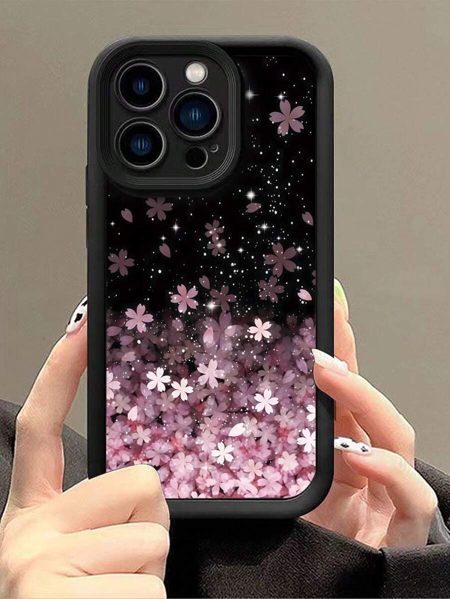1个极简樱花纹理多层加厚防摔TPU手机壳，兼容苹果17/16 Pro Max/16 Pro/16/16 Plus/11、15 Pro Max、14 Pro Max、三星Galaxy、荣耀、X7B、X8B、S24、S24U、23U、A55、A54、A13、A14