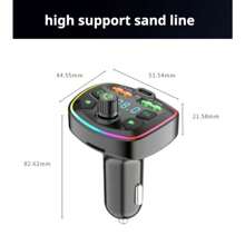 车载 Mp3 播放器 双 USB 快速充电器 FM 接收器 蓝牙兼容 5.0 FM 发射器 USB 闪存盘插头车载套件 - 黑色 - 查看 14