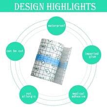 Cinta adhesiva transparente y elástica a prueba de agua, sin necesidad de cortar (5cm*2m) - Blanco - Ver 7