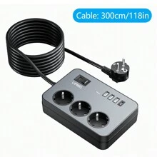 LIPWEL LIPWEL 1Pc 7 In 1 Power Supply Power Outlet Socket, 1M, 1.8M, 3M, 5M, Power Strip With 4 USB Charging Ports, Wall Mounting Power Strip (16A, 3680W) With Switch And Power Indicator Light, Multiple Plug USB Socket For Smartphone Laptop Home, Office Usage, White Black,Multi Functional Power Socket