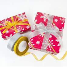 Metallic Glitter Ribbon For Gift Wrapping, Shiny Gold Glitter Ribbon,Shiny Silver Glitter Ribbon Ideal For Festival Decoration, Wedding, DIY Craft Projects - Multicolor - View 3