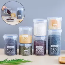 1/2/4 件谷物储存罐，厨房食品密封罐，密封性好，尺寸多样 - 彩色 - 查看 6