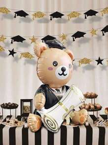 1/3 件毕业派对庆典装饰铝箔泰迪熊气球毕业典礼场地装饰 - 彩色 - 查看 2