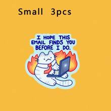 Cat Themed Vinyl Stickers - Office And Work Humor Stickers For Laptops, Water Bottles | Cute Book Club Stickers - Multicolor - View 8