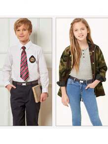 Kids Toddler Belt Elastic Stretch Adjustable Belt For Boys And Girls With Silver Square Buckle - 75 - View 3