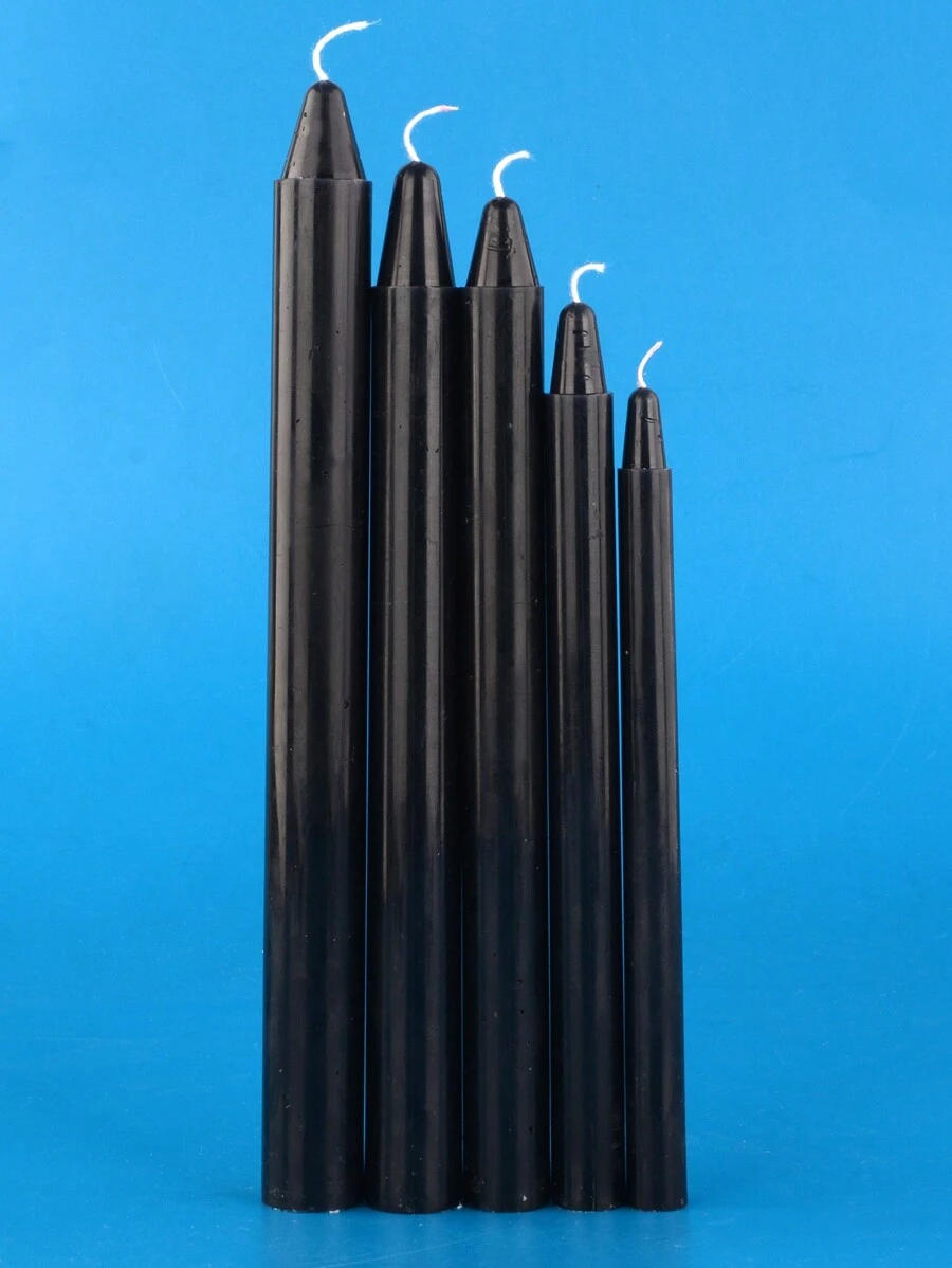 10 piezas de velas rectas puras negras sin olor y elegantes de diversos tamaños, para celebraciones, eventos, ceremonias, conmemoraciones, espiritualidad y meditación - Negro - Ver 1