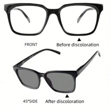 Photochromic Progressive Multifocal Reading Glasses, Readers, Square Frame, Fashionable Unisex Design - White - View 5