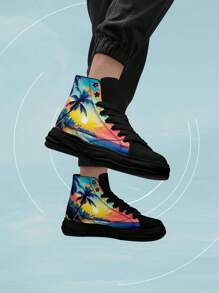 1 Paar maßgefertigte High-Top Sportschuhe, personalisierte Bild-Sneakers, maßgefertigte Sneakers mit dicker Sohle, personalisierte High-Top Stoffschuhe, Foto-Sneakers, maßgeschneiderte Sneakers für Frauen und Männer, Geschenke für Trauzeugen, Jahrestage, Valentinstag, Geburtstage, Hochzeiten, Geschenke für beste Freunde, ideal für Mutter/Vater/sie/ihn/Freundin/Freund/Ehefrau/Ehemann/Freund.