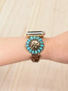 1 dây đeo đồng hồ bằng da màu xanh ngọc cổ điển, kết hợp kim loại, tương thích với Apple Watch Ultra 2 SE 10 9 8 7 6 5 4 3 2 1 Series, Kích thước dây: 38mm 40mm 41mm 42mm 44mm 45mm 46mm 49mm - Phong cách 2 - Xem 6
