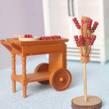 Miniature Diner Trolley, Edible Candy Hawthorn Lollipop Sticks, Mini Doll House Hawthorn Candy Food Models