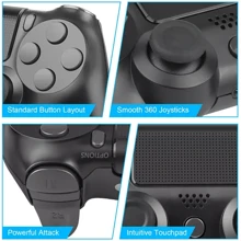 PS-4 Controller, PS4 Controller Wireless, With USB C Cable/1000mAh Battery/Dual Motors/6-Axis Gyro/3.5mm Audio Jack/Multi Touch Pad/Share Button, PS4 Controller Compatible With PS4/Slim/Pro/PC - Controller For PS4 Remote For Playstation 4/Pro/Slim With Double Shock/Stereo Headset Jack/Touch Pad/Six-Axis Motion Control - màu xanh nửa đêm - Xem 2