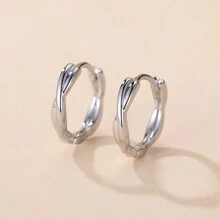 1 par de pendientes de aro y botón minimalistas y versátiles para mujer, aptos para uso diario