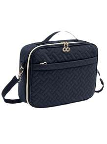 1pc Women'S Large Size Letter Embroidery Multifunctional Bible Bag Shoulder Bag Bible Handbag Bible Bag Bible Bag With Shoulder Strap Bible Bookmark Box Suitable For Girls Women Daily Storage Participating In Worship Activities Give To Children Parents Holiday Gift Does Not Include All The Pens And Notebooks Inside Please Note Whether The Product Size In The Picture Is Suitable For You - 黑色 - 查看 1