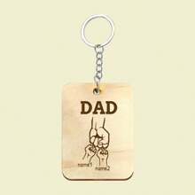 LICVIC Custom Wooden Keychain,Personalized Daddy'S Fist Bump Key Chain,Customized 1-5 Names Keychains,Customizable New Dad Gifts Keychain,Suitable For Keychain Accessories, Backpack Pendants, Keychain Pendants, Room Decorations, Office Pendants,Suitable For Baby Shower Gift,Father'S Day,Birthday Gifts,Anniversary, Family,Dad,Husband,Lover,School Supplies,Back To School,For Office,For School,For Classroom,For Teacher Gifts,For University,For Colleague,For Dorm Rooms,For Teacher,For Boys And Girls,For Teenagers,Junior High School Students,Middle School Students,High School Senior High School Students,College Students,University Students,Freshman,Sophomore,Underclassmen