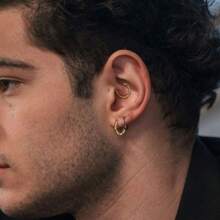 1 件 16G 316L 医用不锈钢铁丝网鼻环鼻中隔铰链夹软骨环耳环穿孔珠宝时尚百搭男女皆宜 - 多色 - 查看 5