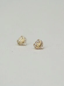 1 pereche de cercei tip coroana eleganti, placati cu aur de 14k, argint S925, cu cristale de zirconiu cubic pentru fetita