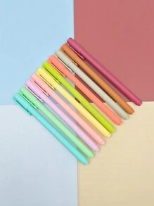 Set de 5 piezas/10 piezas de bolígrafos de colores neutros surtidos, bolígrafos de tinta multiusos minimalistas para estudiantes y oficina, con recambios de diferentes colores en cada caja