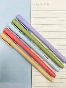 Set de 5 piezas/10 piezas de bolígrafos de colores neutros surtidos, bolígrafos de tinta multiusos minimalistas para estudiantes y oficina, con recambios de diferentes colores en cada caja