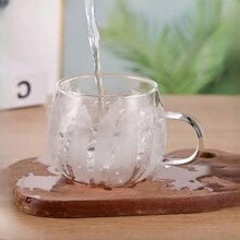2 件/盒盒装双层透明高硼硅玻璃杯，高档礼品，家用，简约，耐热，带手柄咖啡/茶杯 - Clear - 查看 10