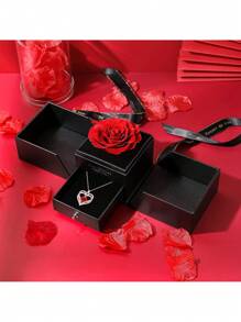1 set Collar - Caja de regalo de rosa lujosa, perfecta para el Día de San Valentín, Día de la Madre, aniversario, cumpleaños y cualquier ocasión especial - Multicolor - Ver 3