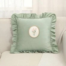 1 件天鹅绒荷叶边枕套，郁金香花束枕套，简约舒适，适用于客厅沙发卧室装饰（不含枕芯） - 彩色 - 查看 11