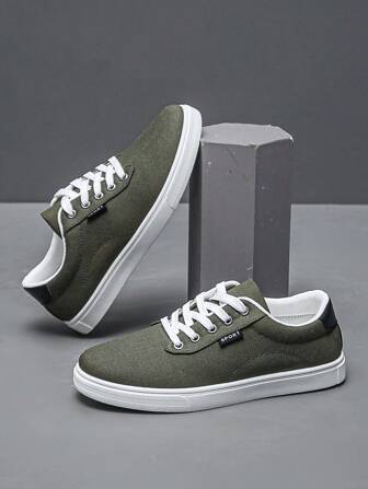 Men's Fashion Simple Casual Sports Sneakers, Low-Top Breathable Canvas Shoes