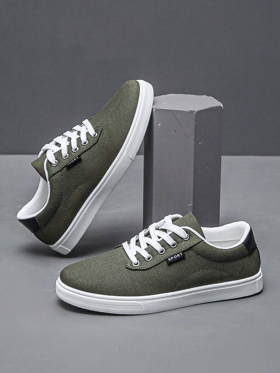 Men's Fashion Simple Casual Sports Sneakers, Low-Top Breathable Canvas Shoes