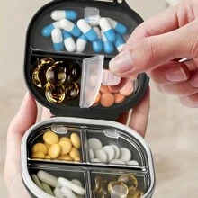 1pc Portable Pill Box Travel Seven Days 7 Grid Sub-Packaging Pills Sealed Storage Box Pill Organizer - Multicolor - View 10