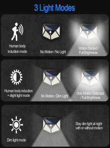 1/2/4 Peças Lâmpada Solar Multifuncional para Decoração de Jardim Externo Luz LED Solar À prova d'água Alimentada por Luz Solar com Sensor de Movimento