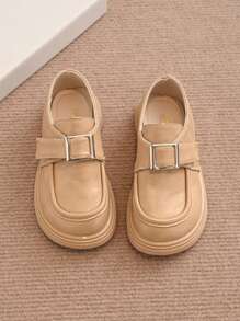 Children's Small Shoes Spring And Autumn New Girls Boys Shoes British Style Loafers Performance Shoes - Khaki - View 5